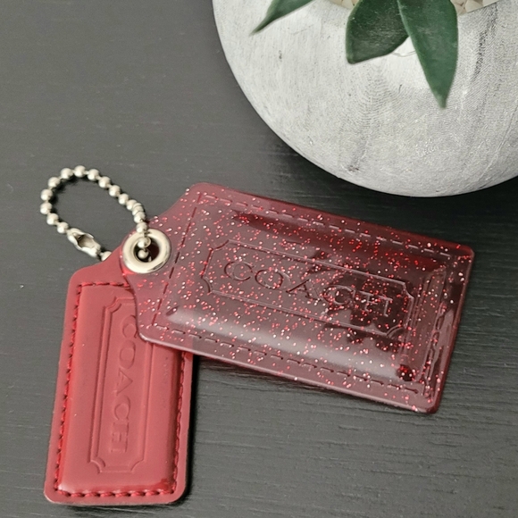 Coach Red Glitter Hang Tag Set - Picture 1 of 5